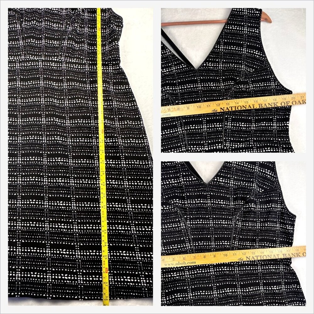 TART Sleeveless Black & White Dot Sheath Dress Sz 1X V‑Neck Polished OfficeWear - Picture 13 of 14